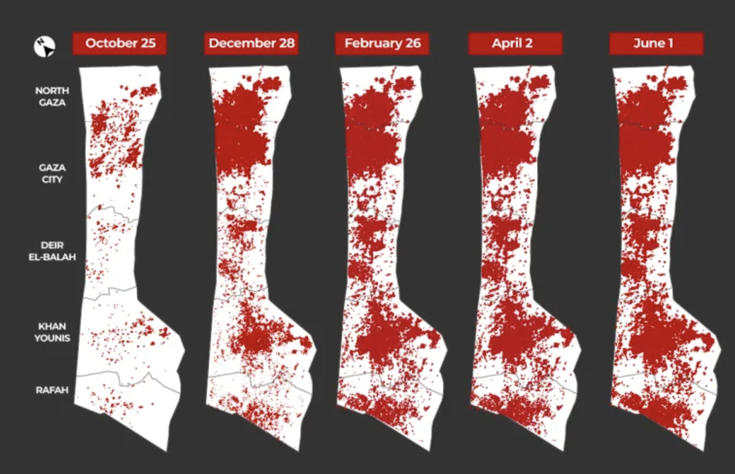 Imagen que demuestra la destrucción de Gaza